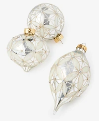 Holiday Lane Opulence Mixed Glass Ornaments, Set of 3, Macy's Exclusive