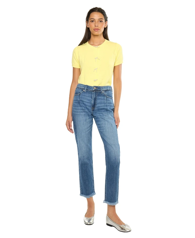 KanCan Women's Angelina High Rise Slim Straight Jeans