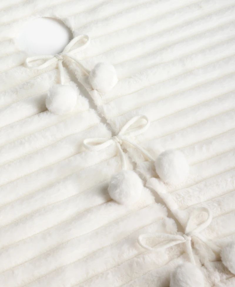 Holiday Lane Opulence White with Pompom Tree Skirt, Macy's Exclusive