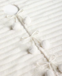 Holiday Lane Opulence White with Pompom Tree Skirt, Macy's Exclusive