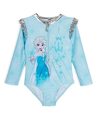 Frozen Girls Disney Queen Elsa Upf 50+ One Piece Bathing Suit