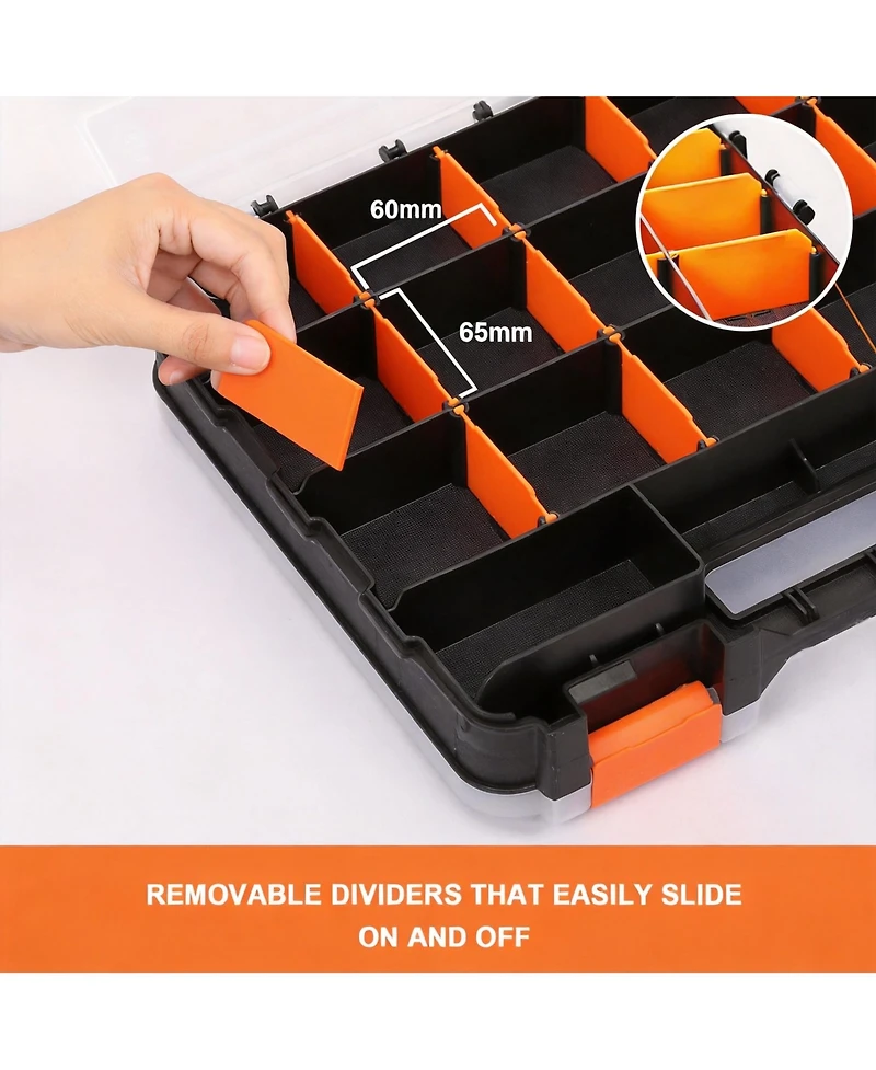 Xdovet Double Side Hardware Organizer Removable Dividers