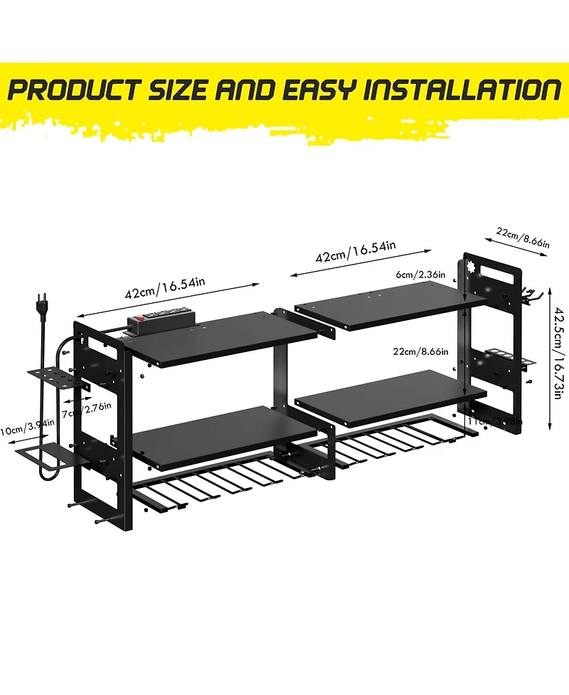 Xdovet Power Tool Organizer Wall Mount Charging Station Metal Rack Drill Holder Storage