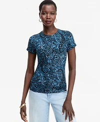 I.n.c. International Concepts Women's Printed Short-Sleeve Crew T-Shirt, Macy's Exclusive