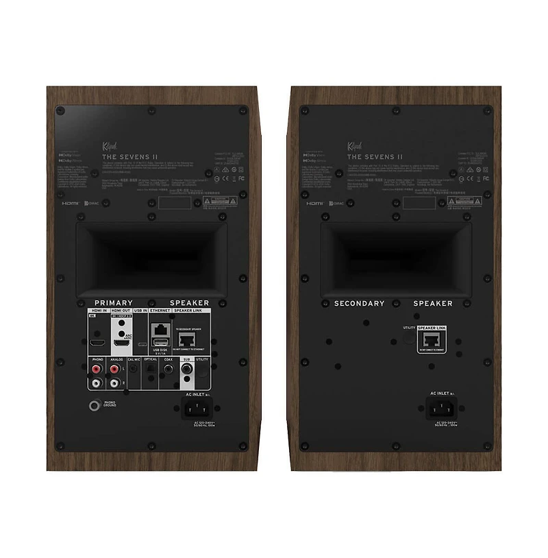 Klipsch The-sevens-ii-walnut 6.5inch Dolby Atmos Powered Speaker Pair - Walnut (2026)