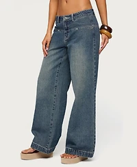 Edikted Women's Wyn Studded Low Rise Baggy Jeans