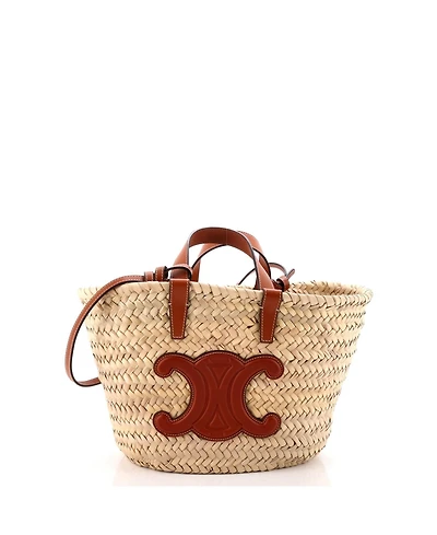 Pre-Owned Celine Teen Classic Panier Basket Tote Raffia and Leather