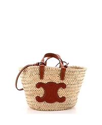 Pre-Owned Celine Teen Classic Panier Basket Tote Raffia and Leather