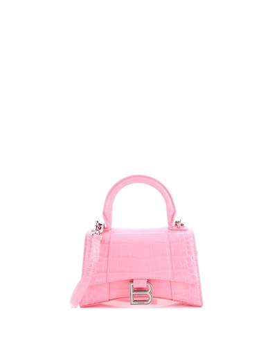 Pre-Owned Balenciaga Hourglass Top Handle Bag Embossed Leather