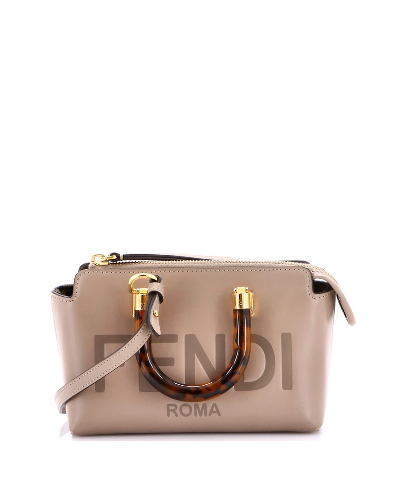 Pre-Owned Fendi Mini Logo By The Way Top Handle Bag Embossed Leather