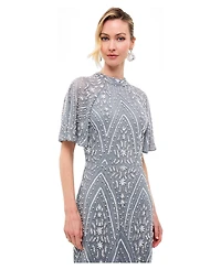 Beauut Women's Embellished Sequins High Neck Gown