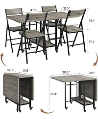 gaomon Folding Dining Table Set with 4 Folding Chairs for Small Space, Kitchen