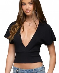 Edikted Women's Mundy Deep V Neck Top