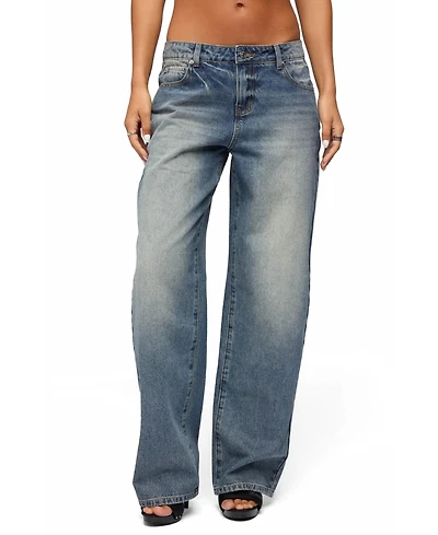 Edikted Women's Heidie Low Rise Baggy Jeans