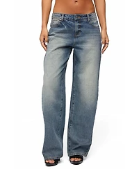 Edikted Women's Heidie Low Rise Baggy Jeans
