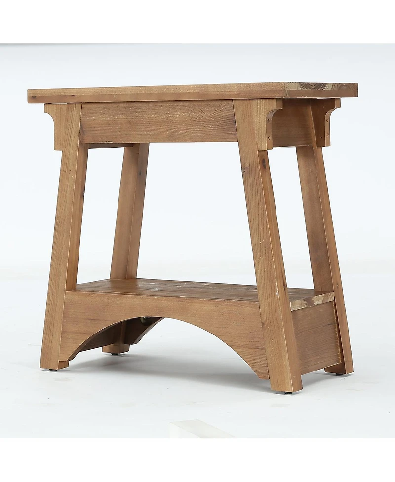 Tribesigns 2-tier Solid Wood End Table, Rustic Farmhouse Side Table For Living Room, Bedroom