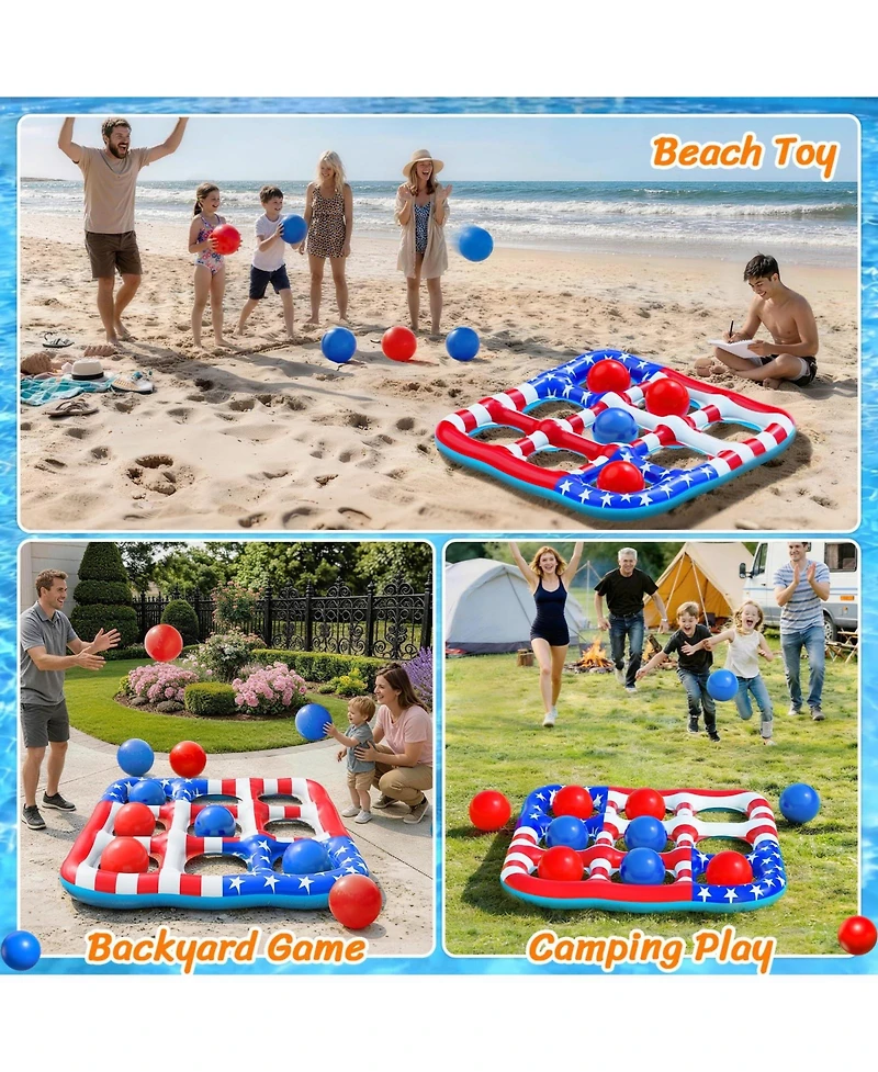 Gnuadz Inflatable Pool Game Float With Balls For Family Beach Water Fun
