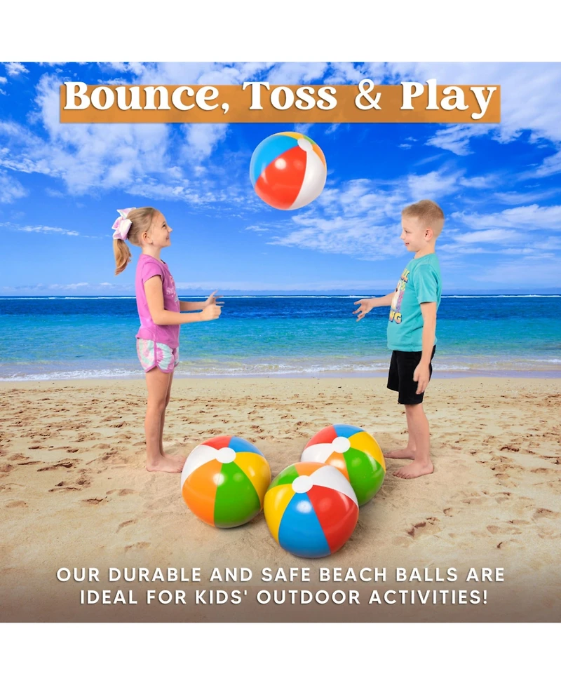 Gnuadz 4-pack 20" Beach Balls Inflatable Pool Party Supplies Decorations