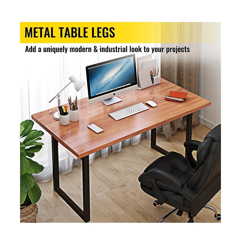 Sugift Heavy Duty Metal Dining Table Legs Set of 2, 28 x 24 in Box Section Square Frame