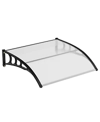 homfan 40x40 inch Polycarbonate Door/Window Awning with Abs Bracket, Uv and Weather Protection - Clear