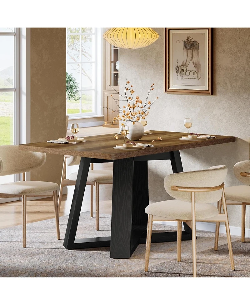 Tribesigns 47-Inch Dining Table for 4 People, Modern Kitchen Table with Wooden Legs