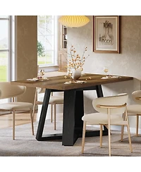 Tribesigns 47-Inch Dining Table for 4 People, Modern Kitchen Table with Wooden Legs