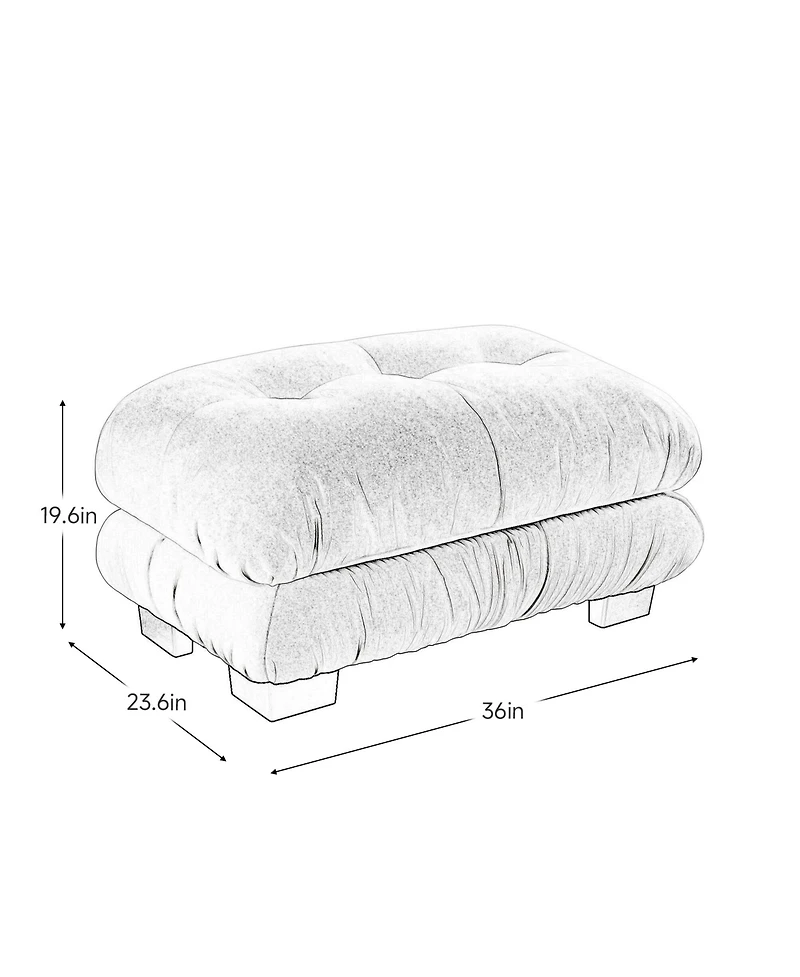 sumyeg Pariss Upholstered Ottoman Footrest for Living Room or Bedroom