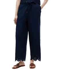 Tommy Hilfiger Women's Cotton Broderie Straight-Leg Ankle Pants