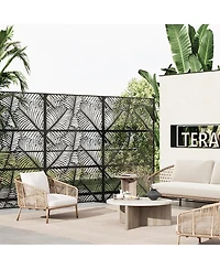 gaomon Freestanding Metal Privacy Screen Chevron Pattern Indoor Outdoor Partition