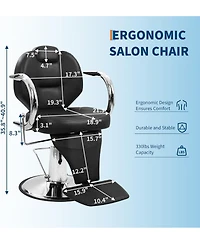gaomon Professional Reclining Salon Chair, Hydraulic Heavy Duty 360degree(s) Swivel Barber Tattoo Chair