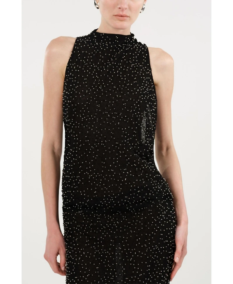 Nocturne Women's Stone-Embellished Maxi Dress