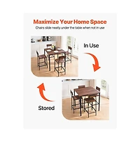 Sugift Bar Table 5PCS 35" Bars Tables Set Bar Tables and Chair Set with Rounded Edge Design
