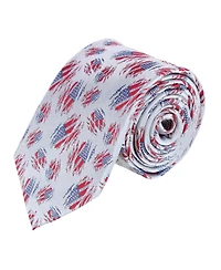 Trafalgar Men's Stars and Stripes Secret Silver Silk Novelty Necktie