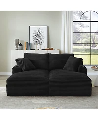 Sailvan Double Chaise Lounge with Cupholders, Compressible Modern Sleeper Loveseat, No Assembly