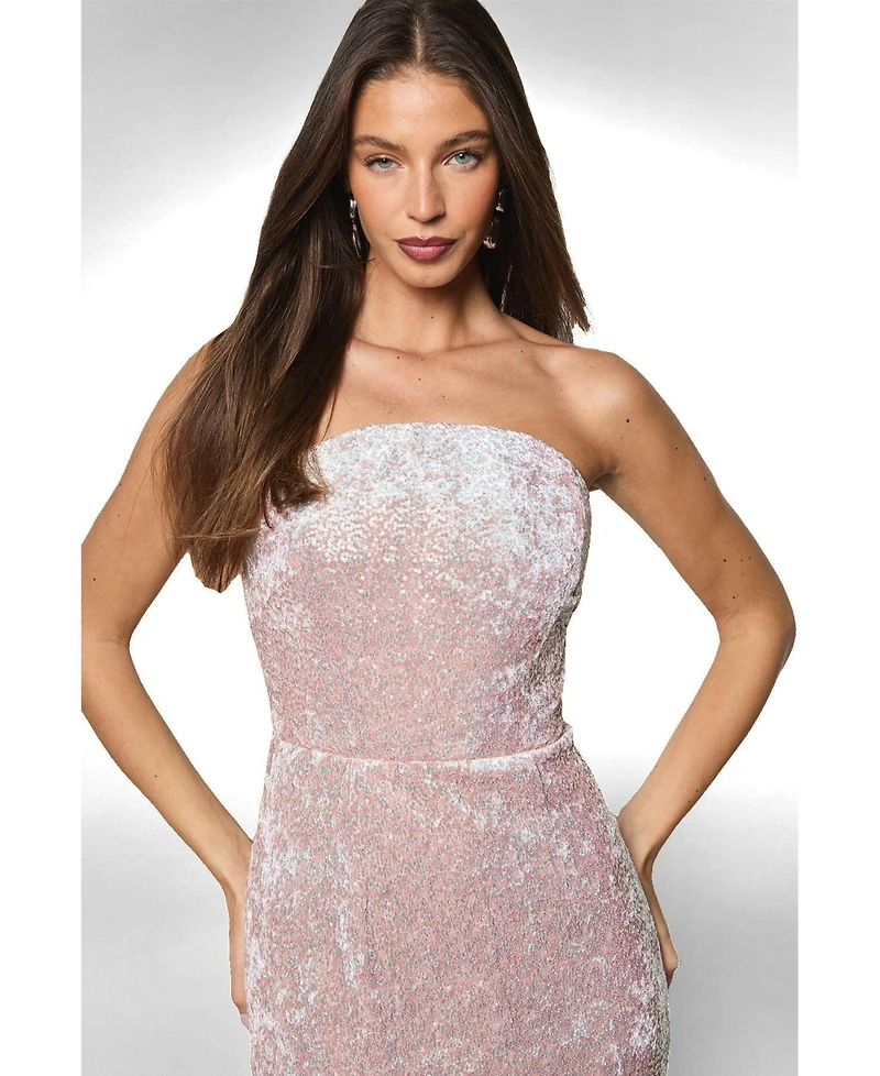 Coast Women's Sequin Bandeau Neck Column Dress