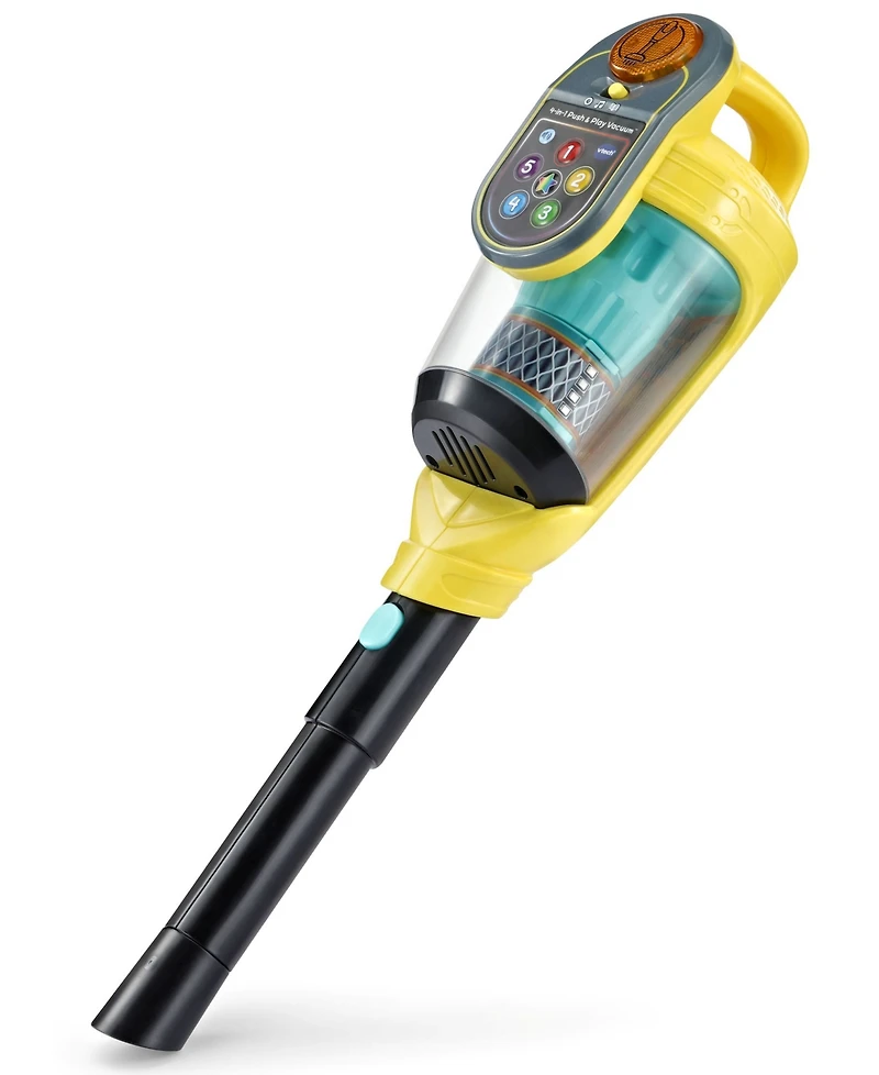 VTech 4-in-1 Push & Play Vacuum Interactive Learning Role-Play Toy with Numbers, Counting, Colors & Music, Ages 1.5-4 years