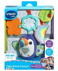 VTech Infant Take-Along Toucan Light-Up Teether Hanging Plush Toy, Ages 0+