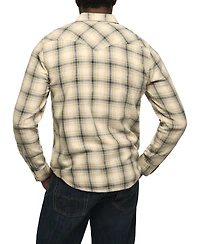 Lucky Brand Men's Indigo Plaid Long-Sleeve Western Shirt