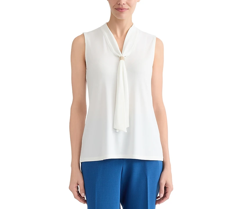 Kasper Women's Embellished-Tie-Neck Sleeveless Top