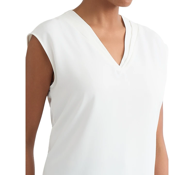 Kasper Women's Pleat-Neck Sleeveless Blouse