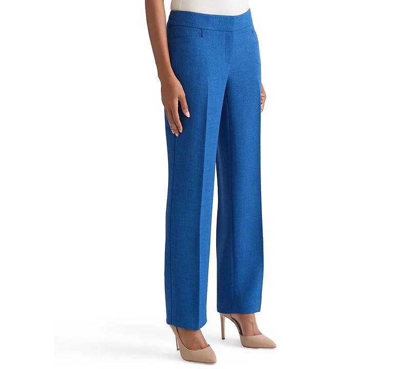 Kasper Women's Textured High-Rise Straight-Leg Trousers, Regular & Petite