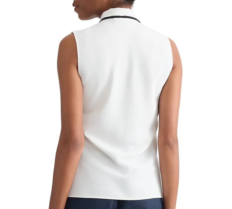 Kasper Women's Tie-Neck Sleeveless Blouse