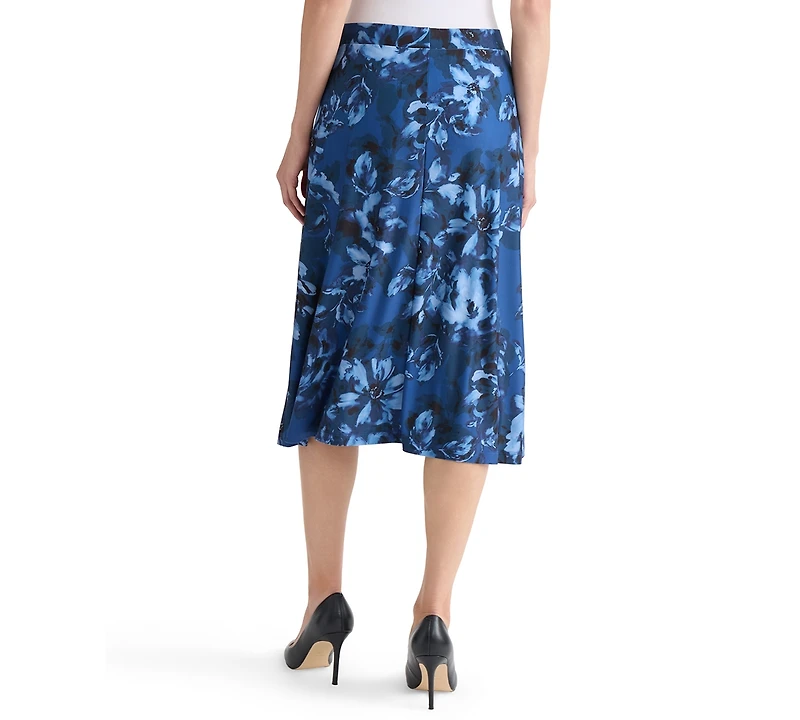 Kasper Women's Printed Pull-On A-Line Midi Skirt