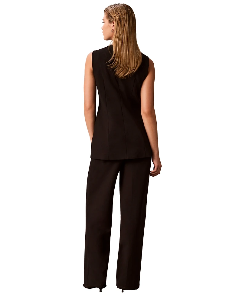 Calvin Klein Petite High-Rise Straight Pants