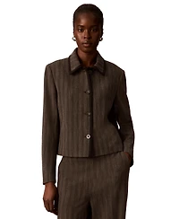 Calvin Klein Petite Four-Button Collared Jacket