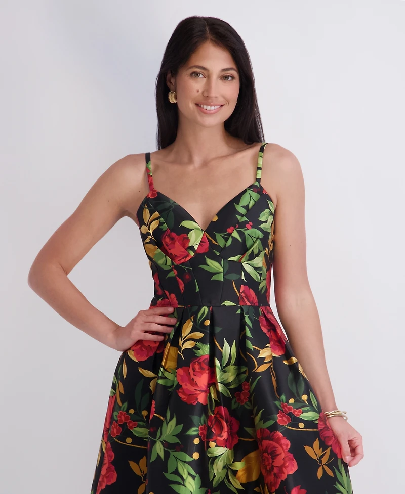 Siena Women's Printed Sweetheart Neck Dress
