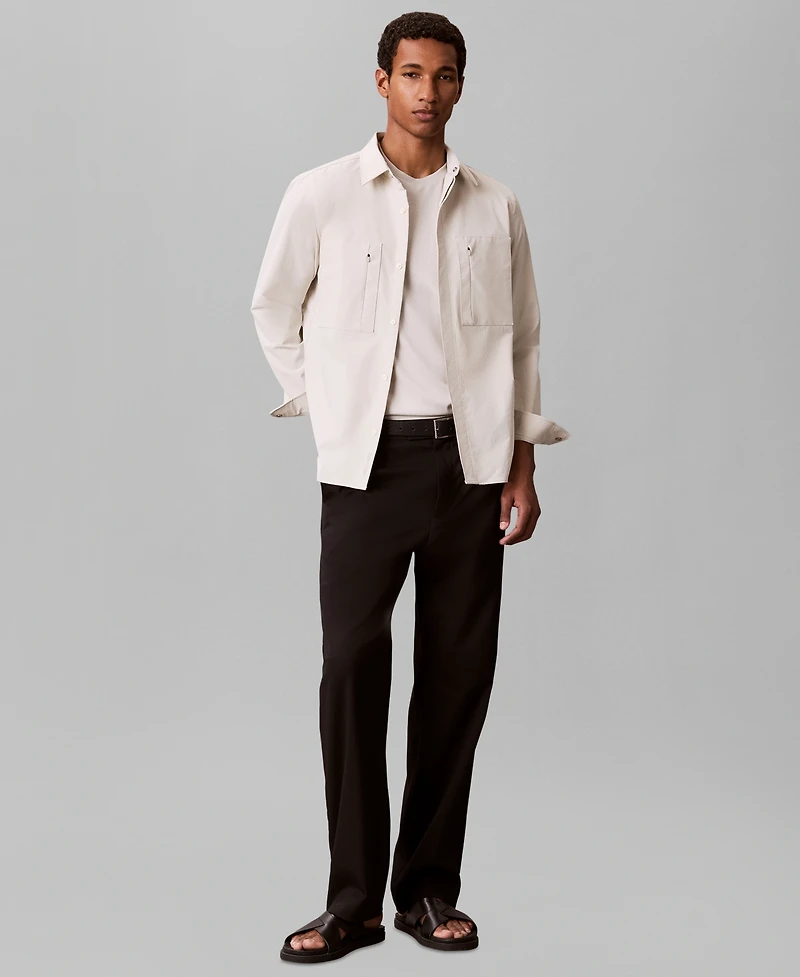 Calvin Klein Men's Nylon Stretch Blend Classic-Fit Shirt