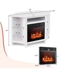 Costway Fireplace Tv Stand with Led Lights and 18" Electric Fireplace for Tvs up to 50"