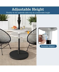 Sugift 20 in Outdoor Adjustable Umbrella Side Table for 1.5 in and 1.9 in Poles