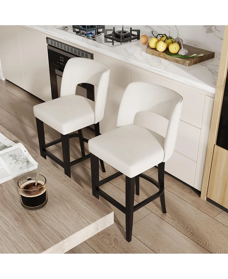 homfan 29.5-Inch Counter Height Bar Stool with Backrest and Padded Seat for Kitchen Island Dining